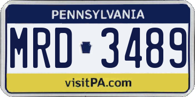 PA license plate MRD3489