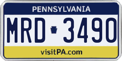 PA license plate MRD3490
