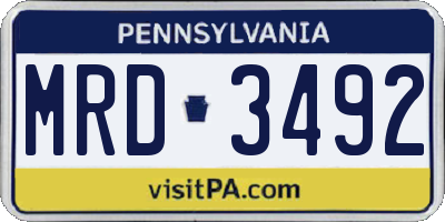 PA license plate MRD3492