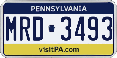 PA license plate MRD3493