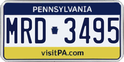 PA license plate MRD3495
