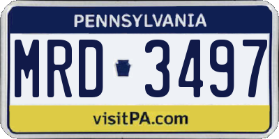 PA license plate MRD3497