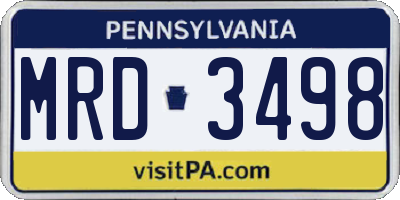 PA license plate MRD3498