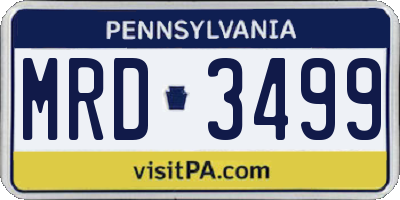 PA license plate MRD3499