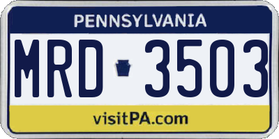 PA license plate MRD3503