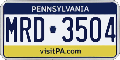 PA license plate MRD3504