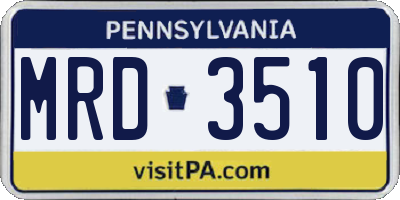 PA license plate MRD3510