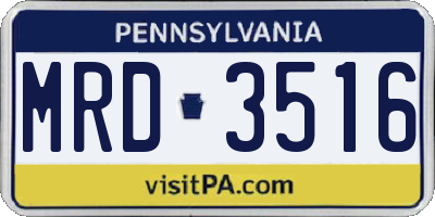 PA license plate MRD3516