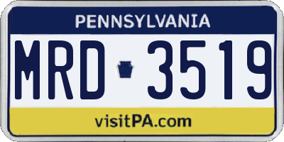 PA license plate MRD3519
