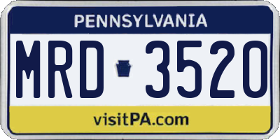 PA license plate MRD3520