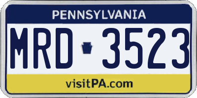 PA license plate MRD3523