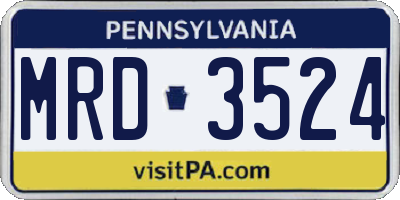 PA license plate MRD3524