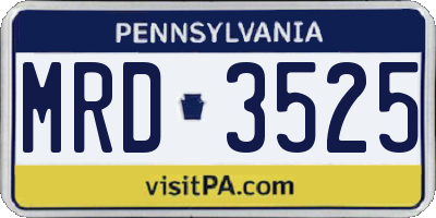 PA license plate MRD3525
