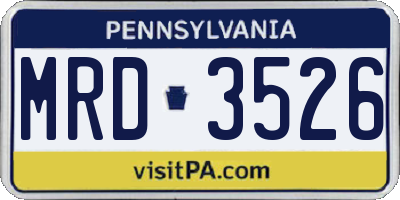 PA license plate MRD3526