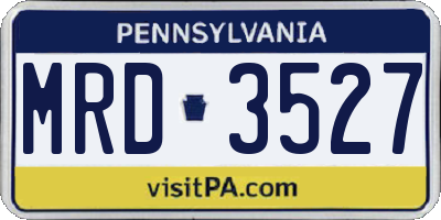 PA license plate MRD3527