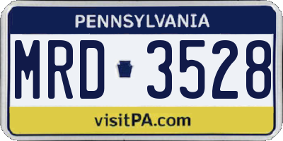 PA license plate MRD3528