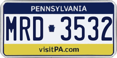 PA license plate MRD3532
