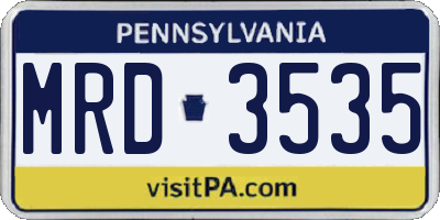 PA license plate MRD3535