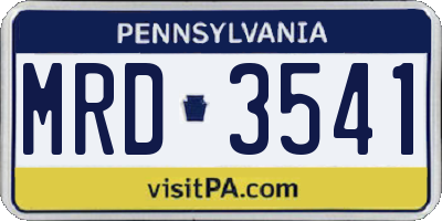 PA license plate MRD3541