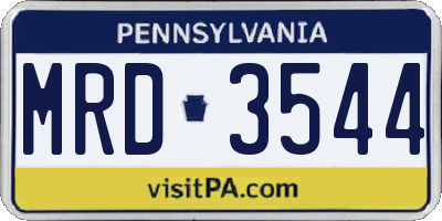 PA license plate MRD3544