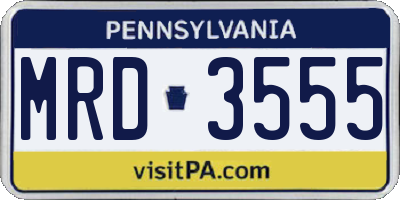 PA license plate MRD3555