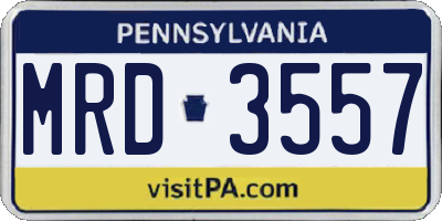 PA license plate MRD3557