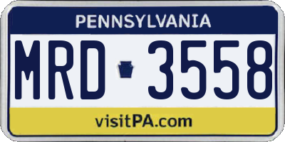 PA license plate MRD3558