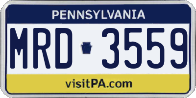 PA license plate MRD3559