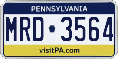 PA license plate MRD3564