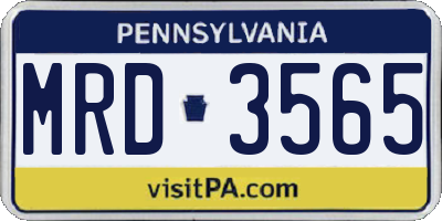PA license plate MRD3565
