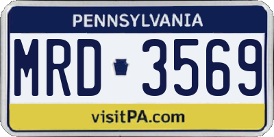 PA license plate MRD3569