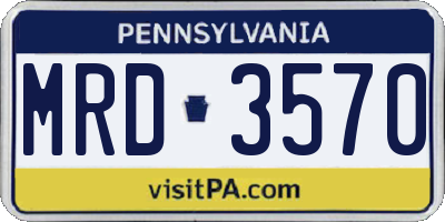 PA license plate MRD3570