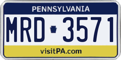 PA license plate MRD3571
