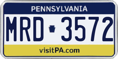 PA license plate MRD3572