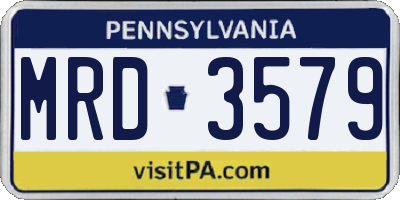 PA license plate MRD3579
