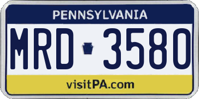 PA license plate MRD3580