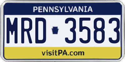 PA license plate MRD3583