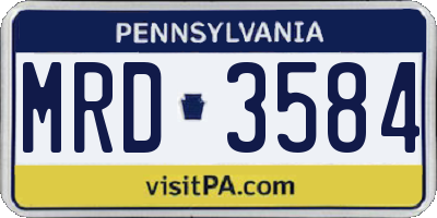 PA license plate MRD3584