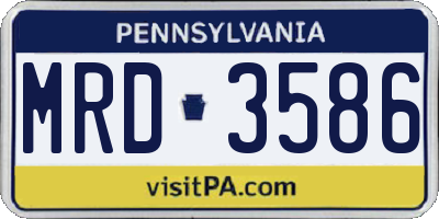 PA license plate MRD3586