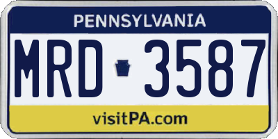 PA license plate MRD3587