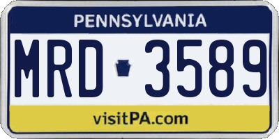 PA license plate MRD3589