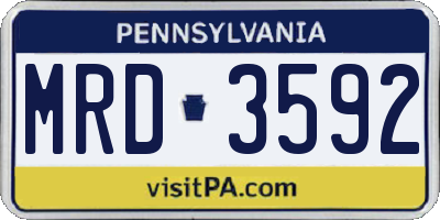 PA license plate MRD3592