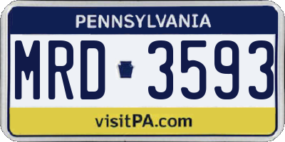 PA license plate MRD3593