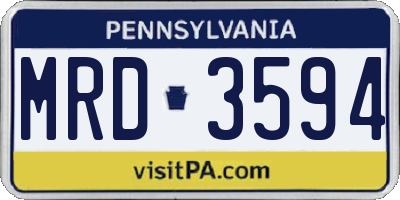 PA license plate MRD3594