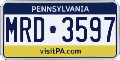 PA license plate MRD3597