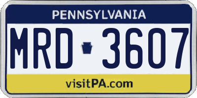 PA license plate MRD3607