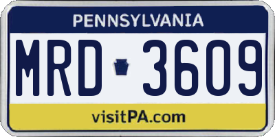 PA license plate MRD3609