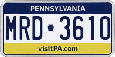 PA license plate MRD3610