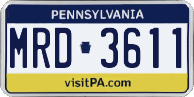 PA license plate MRD3611