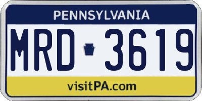 PA license plate MRD3619